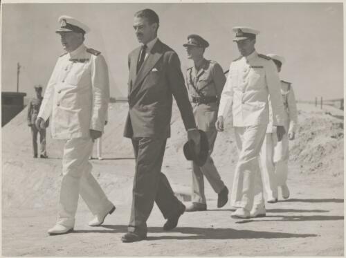 R.G. Casey (second from left) being shown around Alexandria, Egypt by Admiral Sir Henry Harwood, 25 May 1942 [picture]