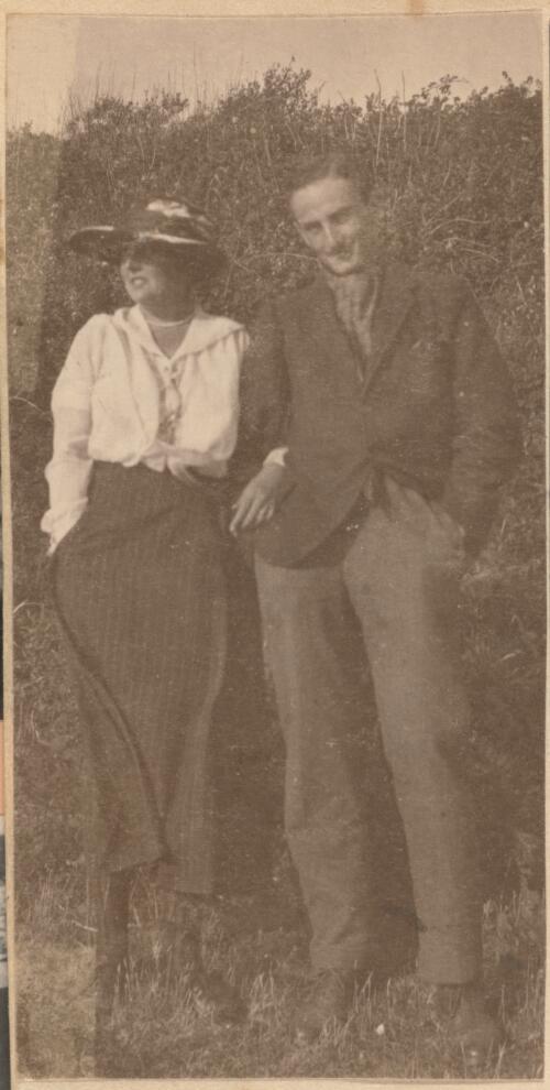 Peggy Cunningham with an unidentified man, August, 1919 / W. A. S. Dunlop