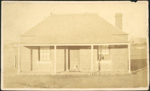 Brick house with chimney, Hill End [?], New South Wales, ca. 1873 [picture] / Beaufoy Merlin