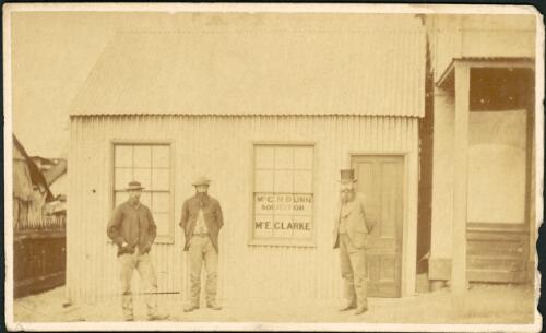 George Murray Dunn and Edward Clarke solicitors, Gulgong, New South Wales, ca. 1872 [picture] / Beaufoy Merlin