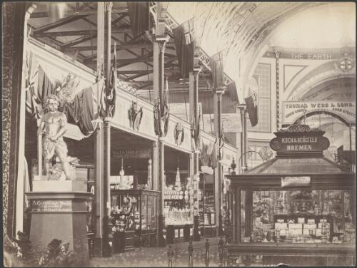Western transept with exhibits from Scotland and Germany in the Sydney International Exhibition, ca. 1880 [picture] / Richards & Co