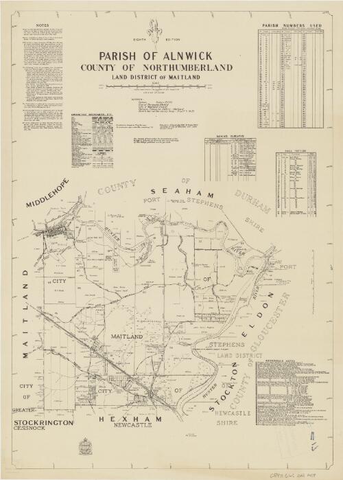 Parish of Alnwick, County of Northumberland [cartographic material] : Land District of Maitland / compiled, drawn & printed at the Department of Lands, Sydney, N.S.W