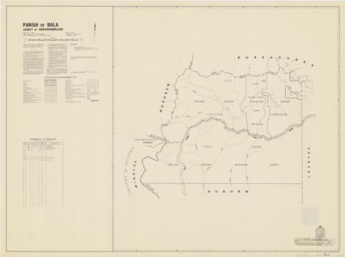 Parish of Bala, County of Northumberland [cartographic material] / printed & published by Dept. of Lands Sydney