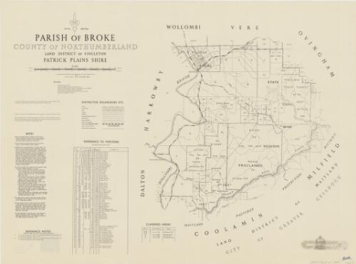 Parish of Broke, County of Northumberland [cartographic material] : Land District of Singleton, Patrick Plains Shire / compiled, drawn & printed at the Department of Lands, Sydney, N.S.W