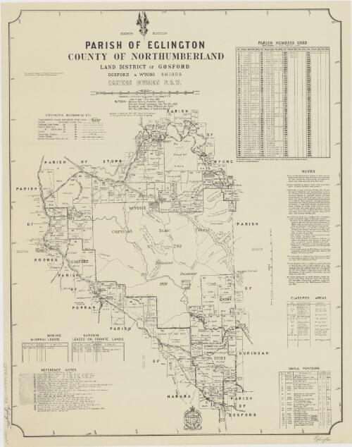 Parish of Eglington, County of Northumberland [cartographic material] : Land District of Gosford, Gosford & Wyong Shires, Eastern Division N.S.W. / compiled, drawn and printed at the Department of Lands, Sydney N.S.W