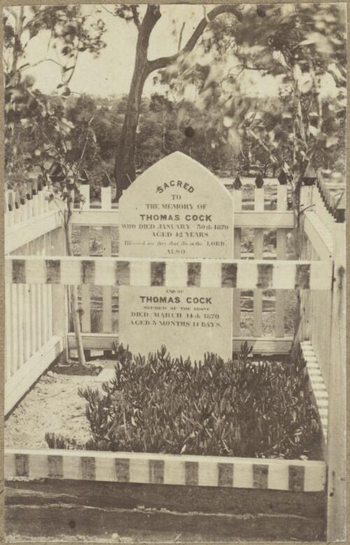 Grave of Thomas Cock and family, Hill End-Tambaroora Protestant Cemetery, Hill End, New South Wales, ca.1872 [picture]