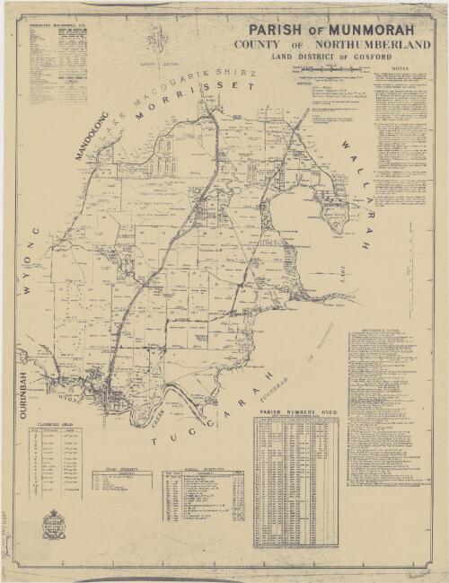 Parish of Munmorah, County of Northumberland [cartographic material] : Land District of Gosford / compiled, drawn and printed at the Department of Lands, Sydney N.S.W
