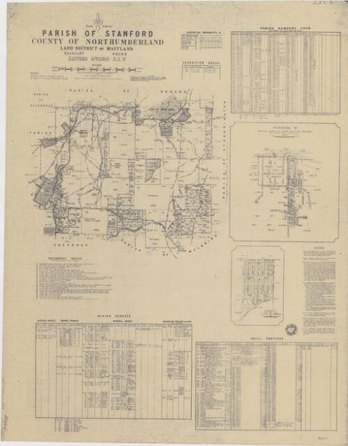 Parish of Stanford, County of Northumberland [cartographic material] : Land District of Maitland, Kearsley Shire, Eastern Division N.S.W. / compiled, drawn and printed at the Department of Lands, Sydney N.S.W