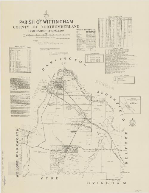 Parish of Wittingham, County of Northumberland [cartographic material] : Land District of Singleton / compiled, drawn and printed at the Department of Lands, Sydney N.S.W