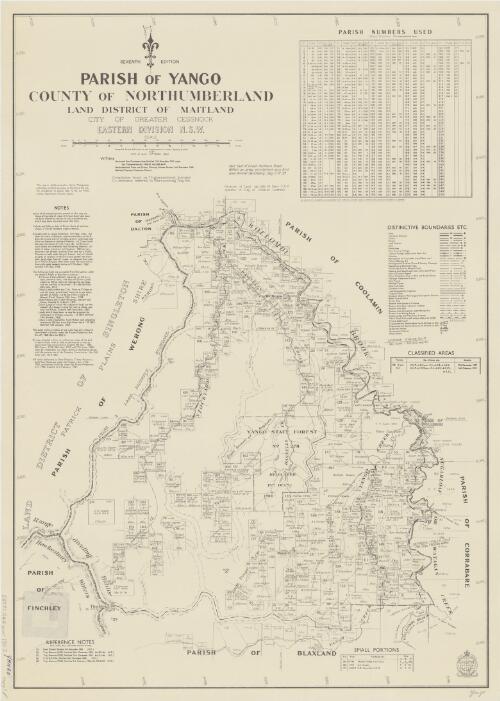 Parish of Yango, County of Northumberland [cartographic material] : Land District of Maitland, City of Greater Cessnock, Eastern Division N.S.W. / compiled, drawn & printed at the Department of Lands, Sydney, N.S.W