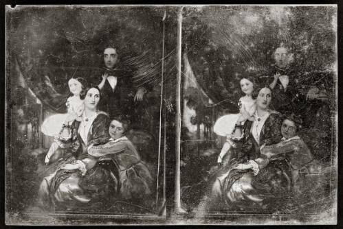 Photograph of portrait painting of the Cherry family, George, Matilda and their children Ada and George Rodney [picture]