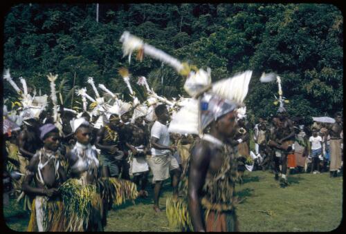 Sing-sing on Boxing Day at the Old Football Oval, Lae, between 1955 and 1960, [1] [transparency] / Tom Meigan