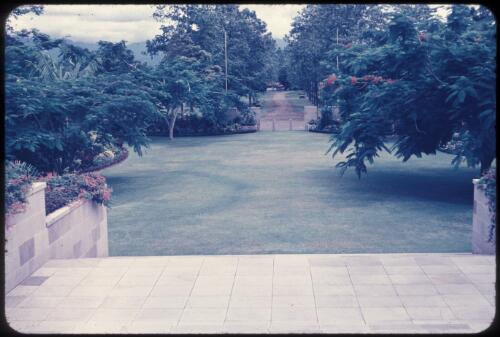 Entrance to the Lae War Cemetery, between 1955 and 1960 [transparency] / Tom Meigan