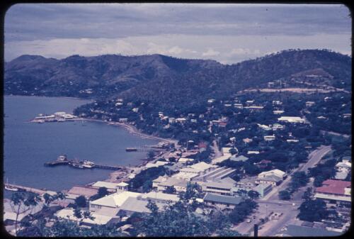 View of Port Moresby from Paga Hill, 1955 or 1956, [1] [transparency] / Tom Meigan
