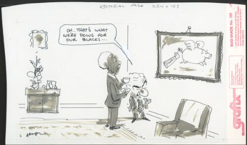 "Oh, that's what we're doing for our blacks", Bob Hawke to Nelson Mandela, in 1988 Hawke promised Aborigines a compact of understanding, Nelson Mandela visits Australia, 1991 [picture] / Moir