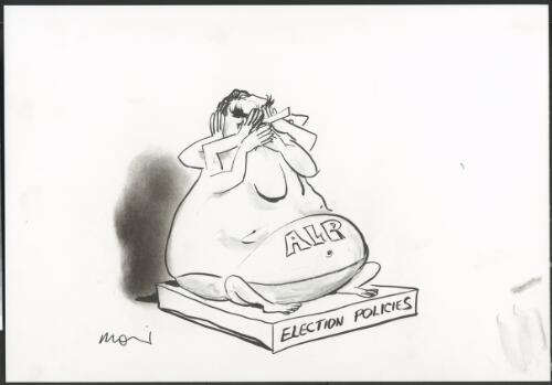 "ALP election policies" Australian Labor Party does not release policy details, 2001 [picture] / Moir