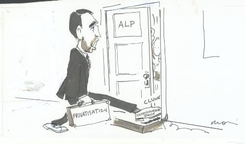 [Paul Keating forcing privatisation of Commonwealth Bank onto ALP] [picture] / Moir