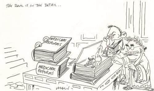 Medicare reforms, the devil is in the detail [John Howard and Tony Abbott] [picture] / Moir