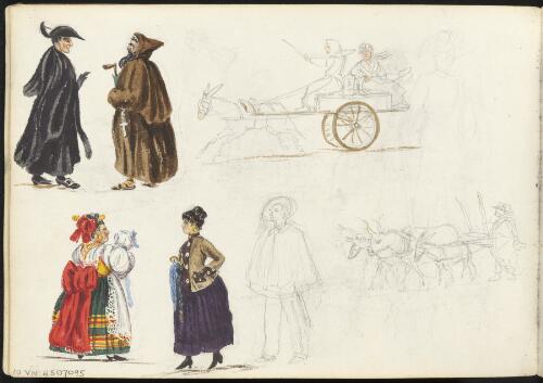 Four watercolour character studies and three pencil sketches, Italy?, ca. 1885 [picture] / H.J. Graham