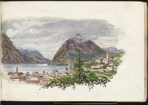 Lugano with lake and mountains, Lugano, Switzerland, 1886? [picture] / H.J. Graham