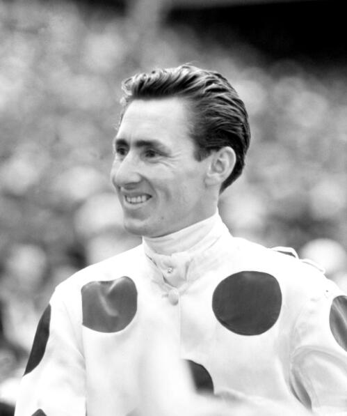 Roy Higgins after winning Melbourne Cup on Light Fingers, Flemington, Victoria, 1965 [picture] / Ern McQuillan