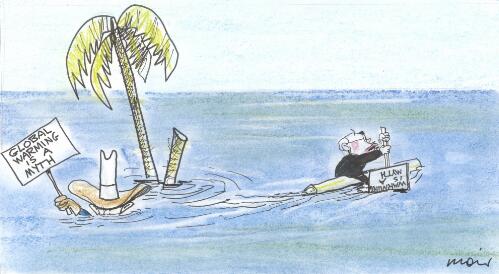 Global warming is a myth [George W. Bush and John Howard floating somewhere in the ocean] [picture] / Moir
