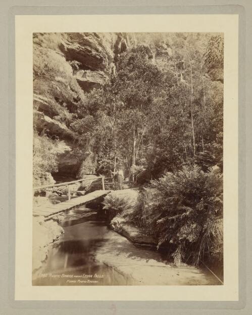 Rustic bridge above Leura Falls, Blue Mountains, New South Wales, ca. 1895 [picture] / Kerry & Co