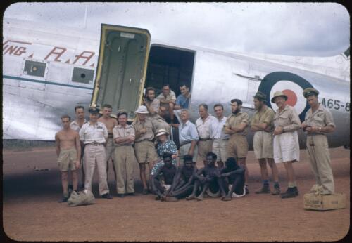 Expedition party at Gove en route to Darwin, Northern Territory, 9 September 1948 [transparency] / Robert Miller