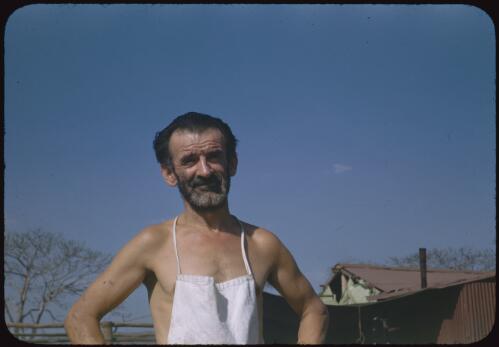 Portrait of Reg Hollow, Oenpelli, Northern Territory, 19 October 1948 [transparency] / Robert Miller