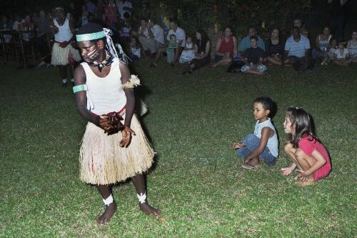 Torres Strait Island boy performing a dance as part of the Arpaka Dance Group, Thursday Island, Queensland, 2008, 1 [picture] / Charles J. Page