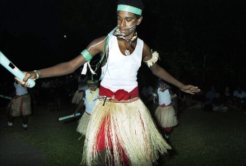 Torres Strait Island boy performing a dance as part of the Arpaka Dance Group, Thursday Island, Queensland, 2008, 2 [picture] / Charles J. Page
