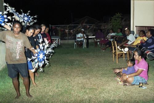 Torres Strait Islanders performing a dance with ceremonial objects, Thursday Island, Queensland, 2008, 1 [picture] / Charles J. Page