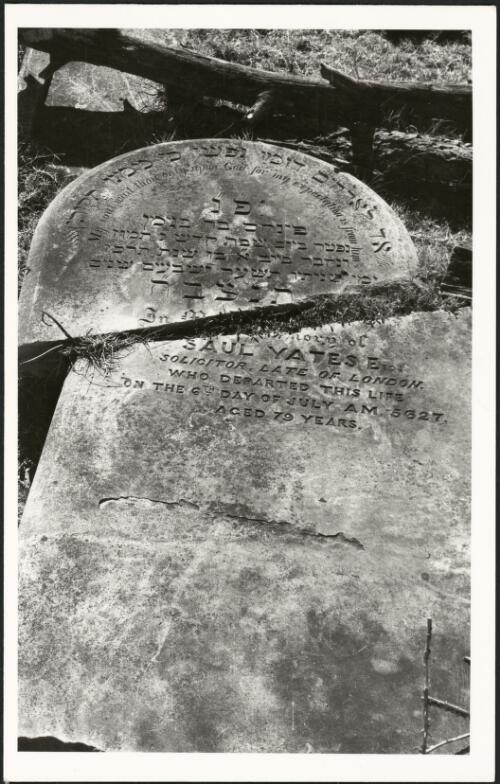 Headstone of Saul Yates at a Jewish cemetery near Governor's Hill, Goulburn, New South Wales, ca. 1968 [picture]