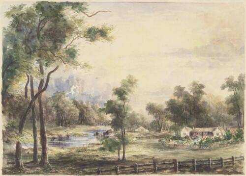 Moredun, from Beardie [i.e. Beardy] Road, New South Wales, ca. 1848 [picture] / Edward Thomson