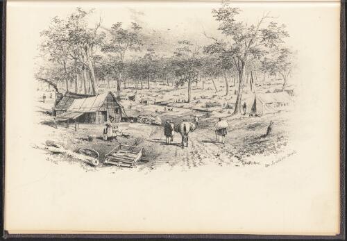 Victoria gold diggings and diggers as they are, 1852 [picture] / by S.T.G.; lithographed & published by Macartney & Galbraith