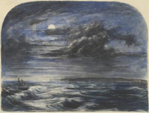 Sydney Heads from sea, moonlight, New South Wales, ca. 1848 [picture] / [Edward Thomson]