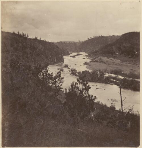 River meandering through hilly countryside, New South Wales, ca. 1869 [picture] / Charles Walter