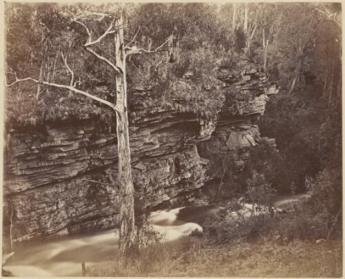 River at the base of eroded gorge wall, New South Wales [?], ca. 1869 [picture] / Charles Walter