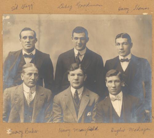 [Portrait of Snowy Baker, Harry Mansfield, Hugh Mahagen [i.e. Mahagan], Sid Stagg, Labeg Goodman and Harry Thomas, boxers] [picture]