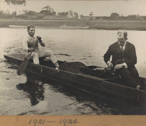 Albert Lloyd [rowing] and Charlie Lucas, on the Thames [picture]