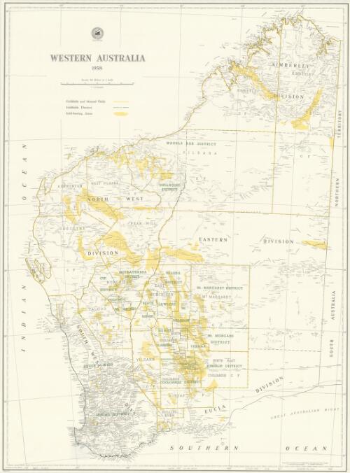 Western Australia, 1958 [cartographic material] / prepared by the Survey Examination and Drafting Branch, Mines Dept
