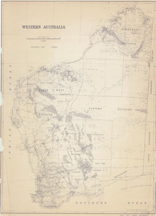 Western Australia [cartographic material] : [showing gold bearing areas] / prepared by the Survey Examinations and Drafting Branch, Mines. Dept