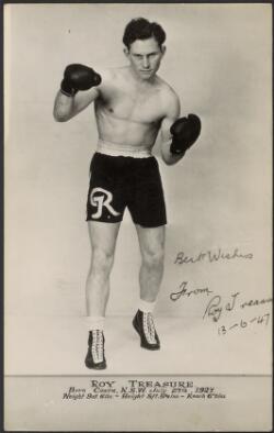 Portrait of boxer Roy Treasure [picture].