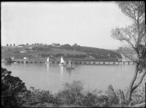 View of wharf, Eden, showing Customs House on Lookout in left centre [picture]