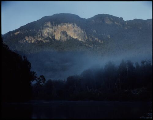 Valley fog disipates below Elliot Range, Franklin River, Tasmania 1979, 4 [transparency] / Peter Dombrovskis