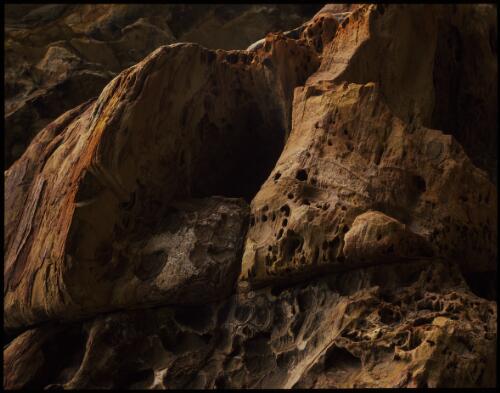 Eroded sandstone, Sphinx Rock, Mount Wellington, Tasmania, 1995, 2 [transparency] / Peter Dombrovskis