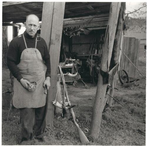 Lyn Caldwell , flintlock maker, Lithgow area, New South Wale, 1954 [picture] / Jeff Carter