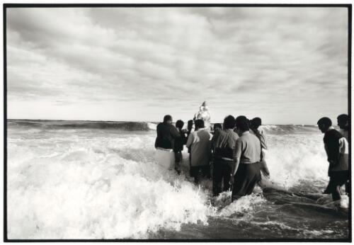 Immersion of a clay version of Lord Ganesh at Stanwell Park Beach, NSW, 7 September, 2003 [picture] / photograph by Karl Sharp