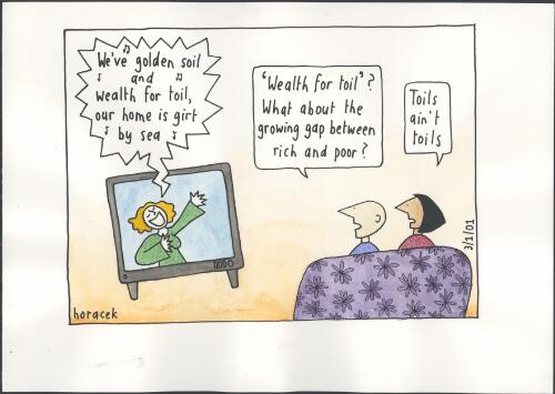 What about the growing gap between rich and poor? [2] [picture] / Judy Horacek