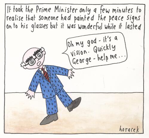 PM [i.e. Prime Minister] & peace signs, [2] [picture] / Judy Horacek